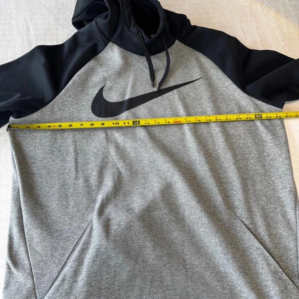Nike Dri-FIT Mens XLT‎ Grey Black Colorblock Swoosh Training Hoodie 931991-063